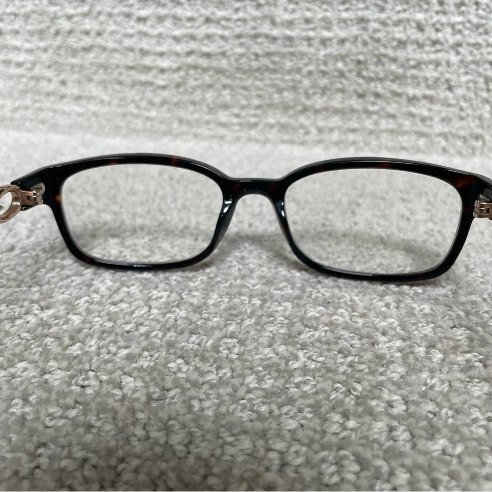 GUESS Tortoise Plastic Gold Tone Rhinestone Optical Eyeglasses Frame 51-17-135